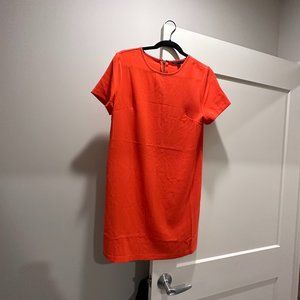 Orange Short Sleeve Mini Dress